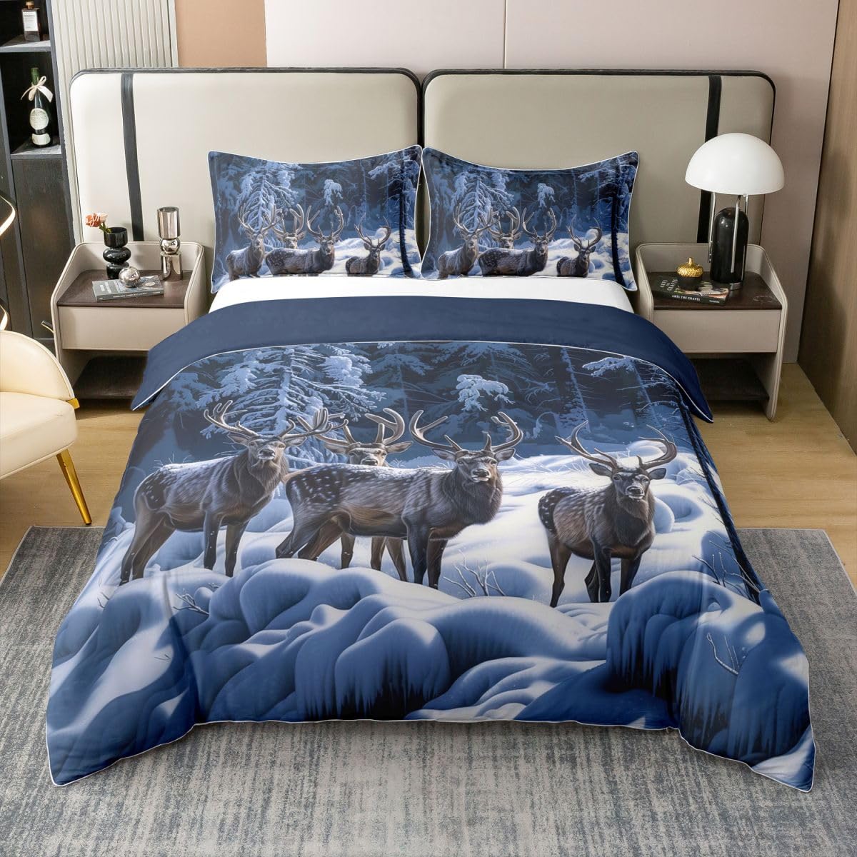 Parure de lit cerf et élan en coton pour transformer la chambre des enfants