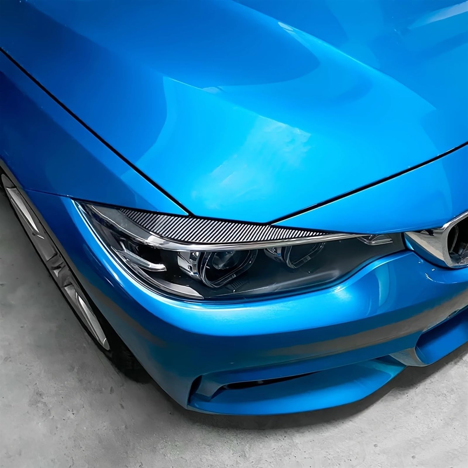 Faro Palpebre Sopracciglio Trim Per BMW Serie 4 F32 F33 F36 M4 420d 420i 425d 430i 435i 440i 2013-2021 Tuning ABS Carbon Look Lucido Fari Sopracciglia Palpebra Auto Sopracciglia Faro(Gloss Black)