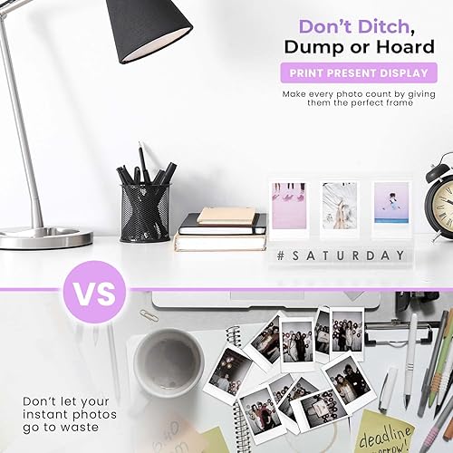 Miniatura 6 de Marco Instax para Fujifilm Instax Mini accesorios de película, marco acrílico, pantalla de fotos Instax de escritorio con mensaje personalizado,