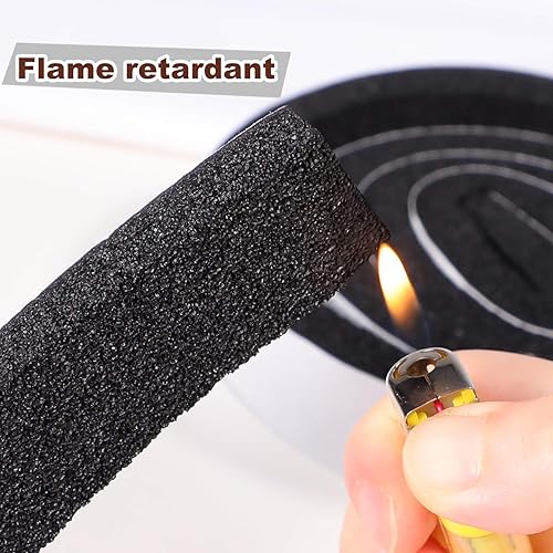 Miniatura 7 de Yotache Tira de aislamiento para aire acondicionado de celda abierta de 2 x 12 pulgadas, autoadhesivo tira de sello retardante de llama, 6.5 pies de