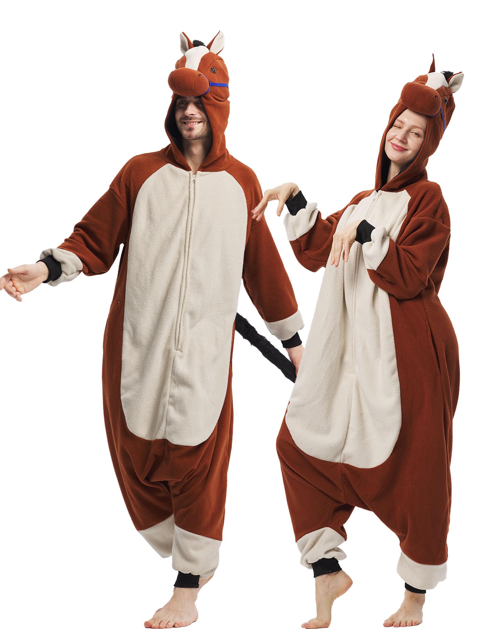 Unisex Adult Onesie Pajamas Animal Cosplay Halloween Costume One Piece Plush Sleepwear Homewear
