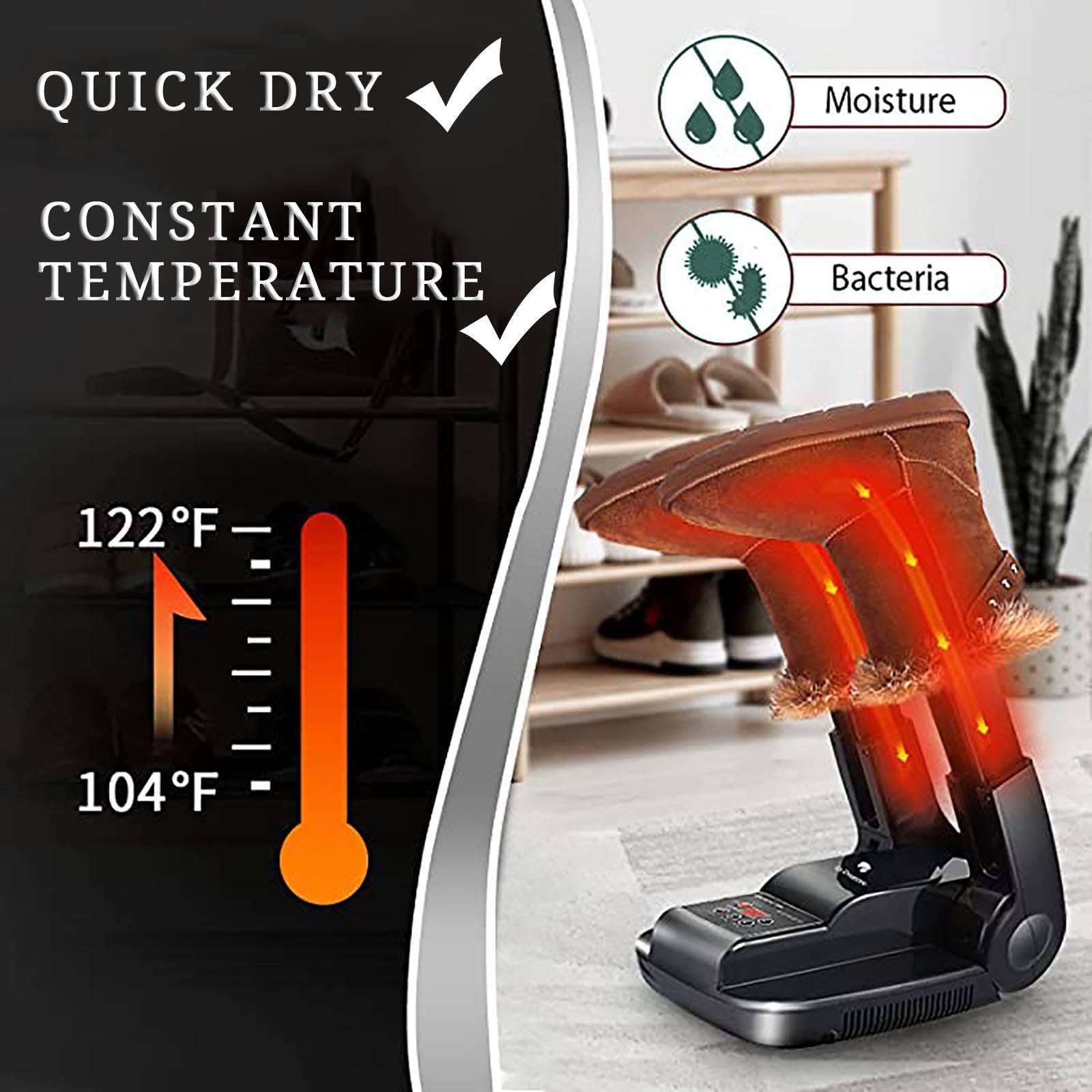 Sèche-Bottes à Ozone, Sèche-Gants Et Chauffe-Bottes avec Souffleur De Chaleur, Minuterie De 99 Minutes, Pliable, Séchage Rapide pour Chaussures, Gants, Chapeaux, Chaussettes