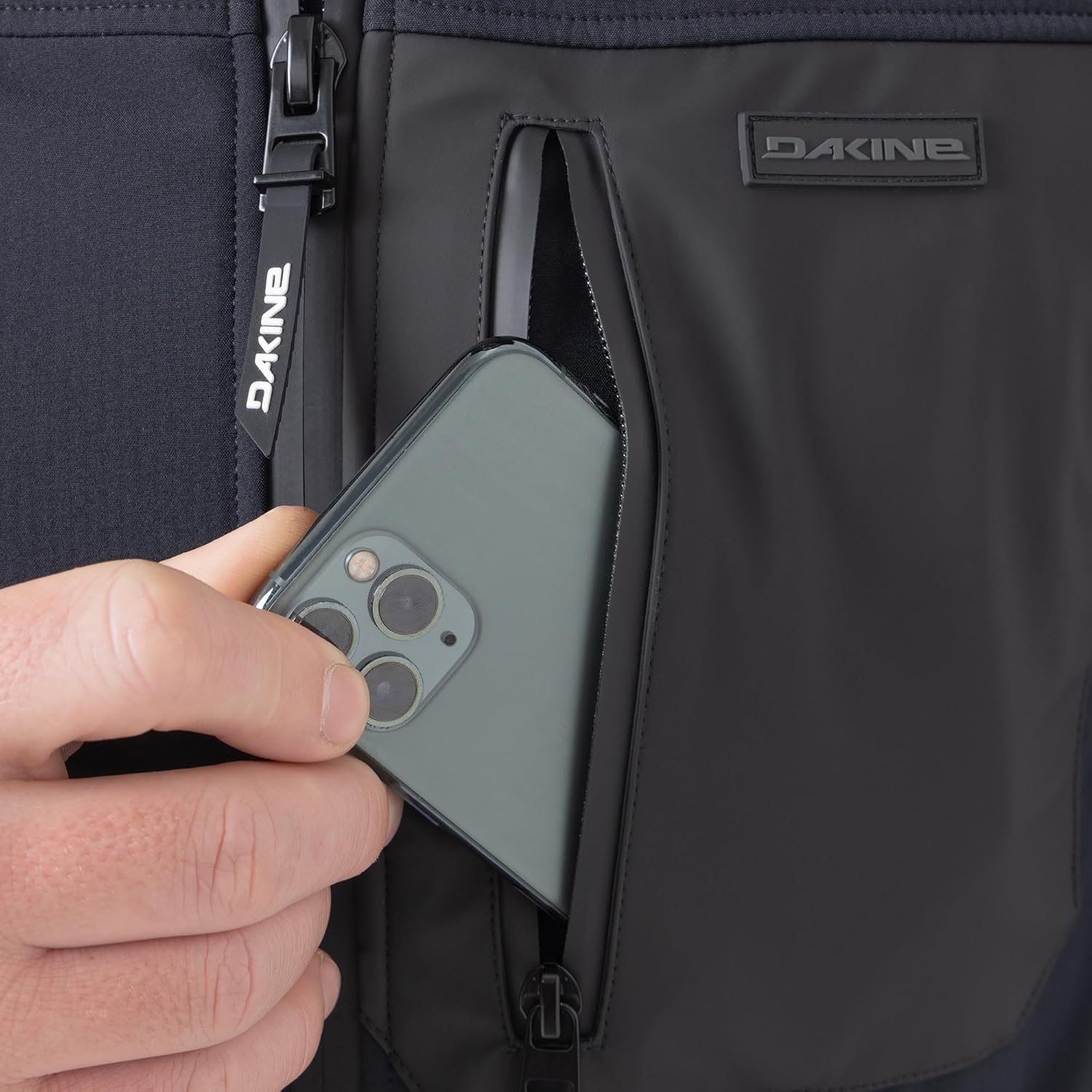 Dakine Men's Bonded Softshell Hoodie – Water-Resistant Zip-Front Jacket with Adjustable Hood