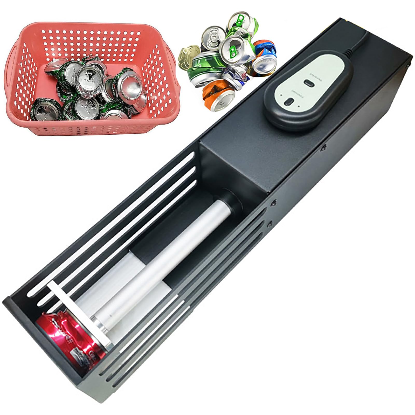 Trituradora de latas eléctrica y aplanadora de botellas de agua de plástico, fácil de usar, perfecta para escuelas y restaurantes, herramienta trituradora de aluminio reciclable
