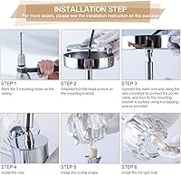 Vista 19 de Weesalife Sputnik - Candelabros para comedor sobre mesa, modernos candelabros de cristal, 6 luces negras para sala de estar, dormitorio, isla