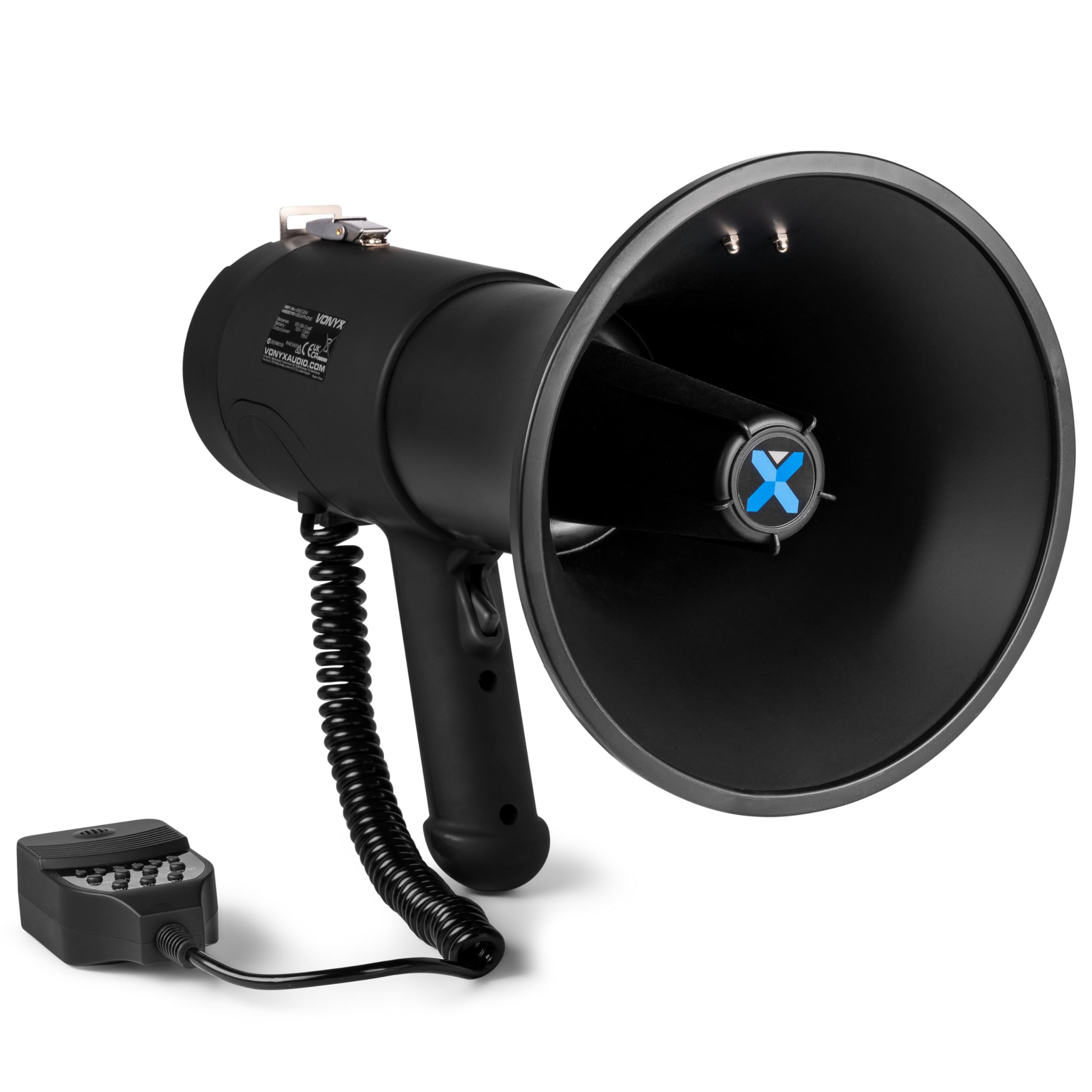 Vonyx MEG075 Megáfono Bluetooth Portátil 75W, Reproductor MP3, Batería Recargable, Negro
