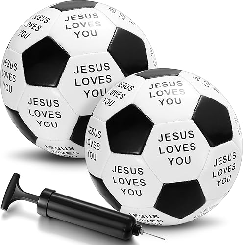 Paquete de 2 pelotas de fútbol clásicas con bomba de inflador para interiores y exteriores, regalo ideal para jóvenes y adultos, deportes,