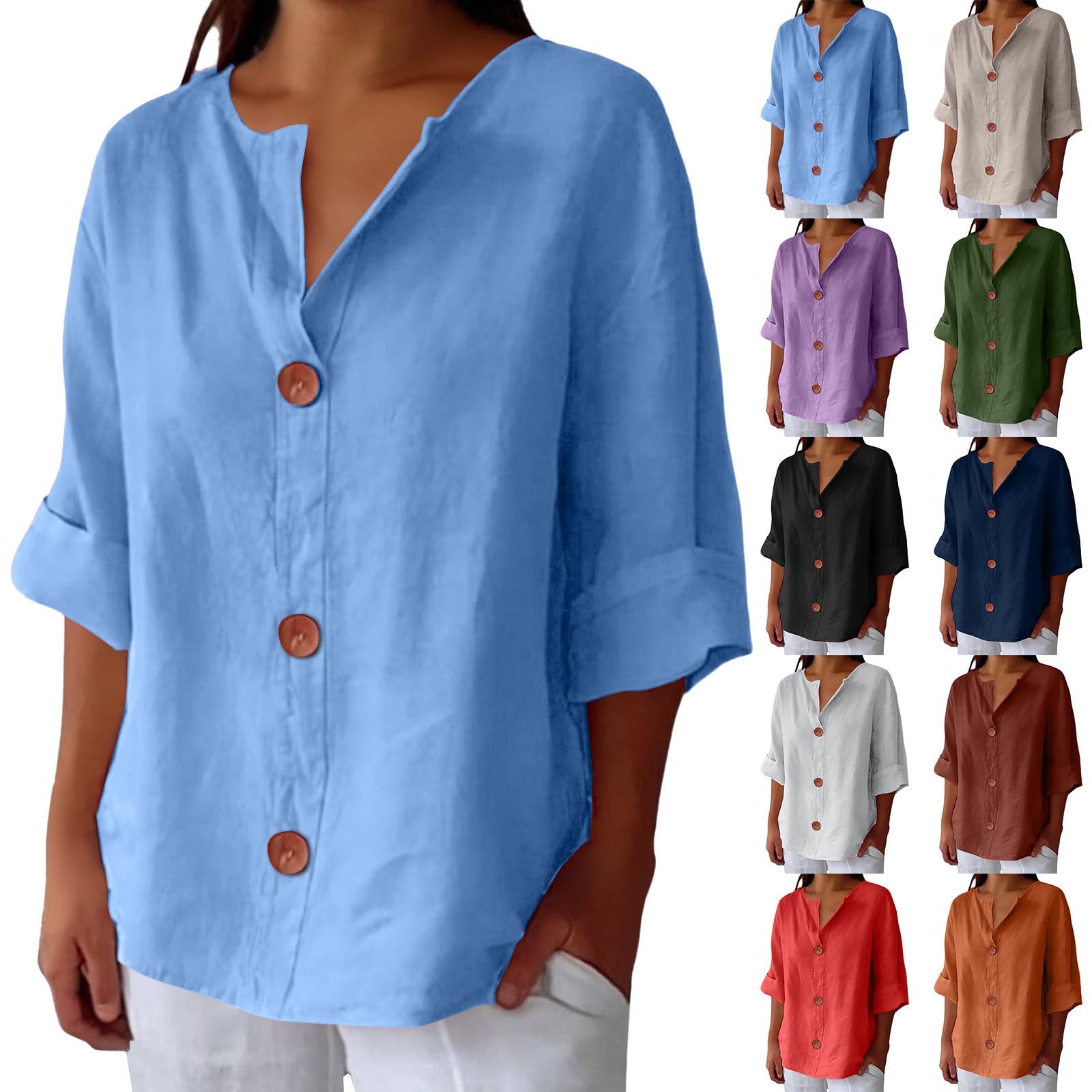 Camicette e tuniche da donna taglie forti da donna casual con scollo a V a tunica ampia stile top petto manica lunga top, rosa, L