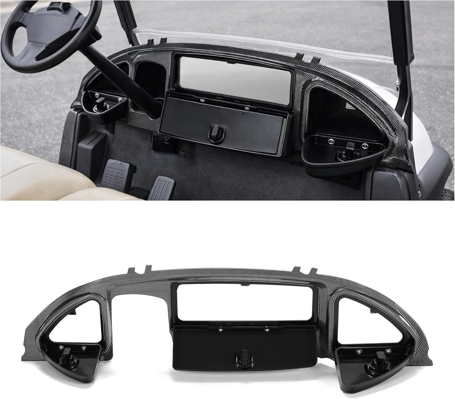 ALMULOO Golf Cart Dash Board Cover Compatible with 2008.5-Up Club Car Precedent Tempo Onward Dash Cap Carbon Fiber