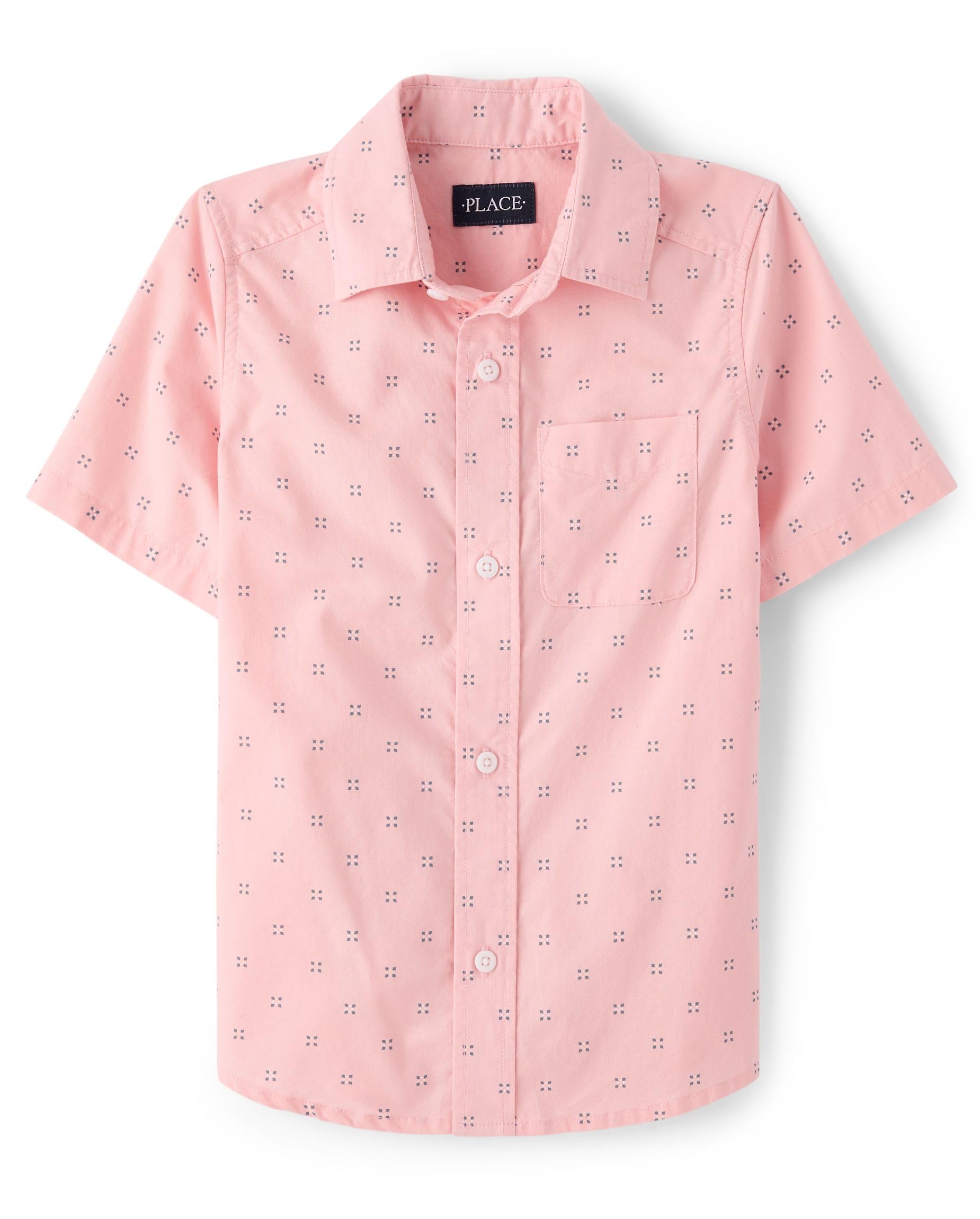 The Children's Place,Short Sleeve Button Down Shirt,Tidal,Small (5/6) — view 7