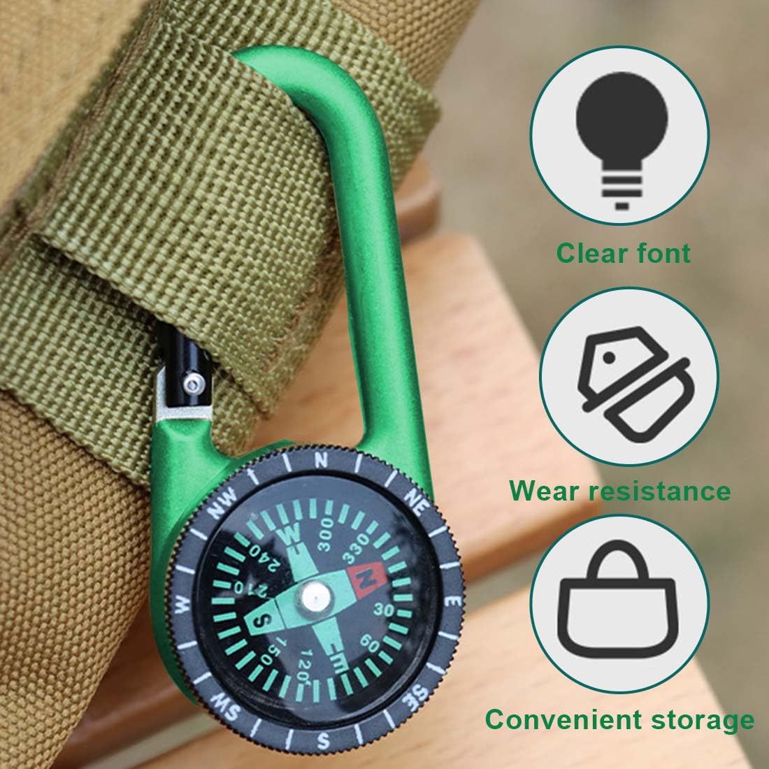 Lot De 12 Porte-clés Boussole Colorés - 6 Couleurs, Avec Mousqueton, Mini Boussole Portable Pour Enfants Et Adultes, Randonnée, Camping