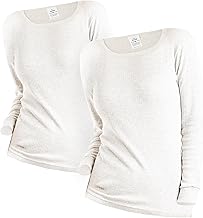 OCERA Thermo Unterhemd für Damen, Winter Thermounterwäsche mit Baumwolle für Ski, Snowboard, Wandern oder zuhause, warme angeraute Innenseite