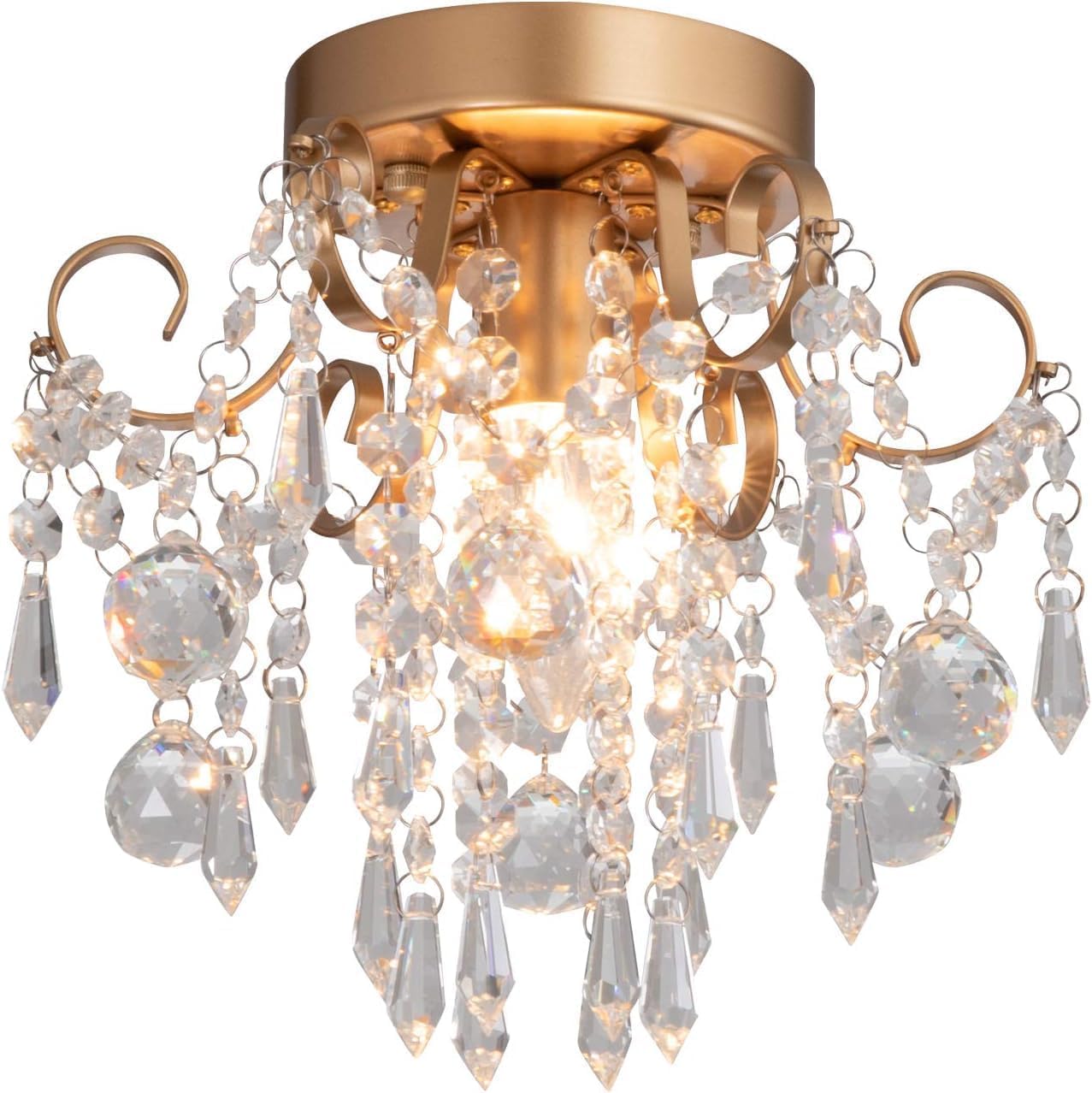 SXECAEPS Modern creative chandelier Watch accessories winder Crystal Ceiling Light,Small Flush Mount Light Fixture for Entryway Bedroom Barthroom Hallway Closet