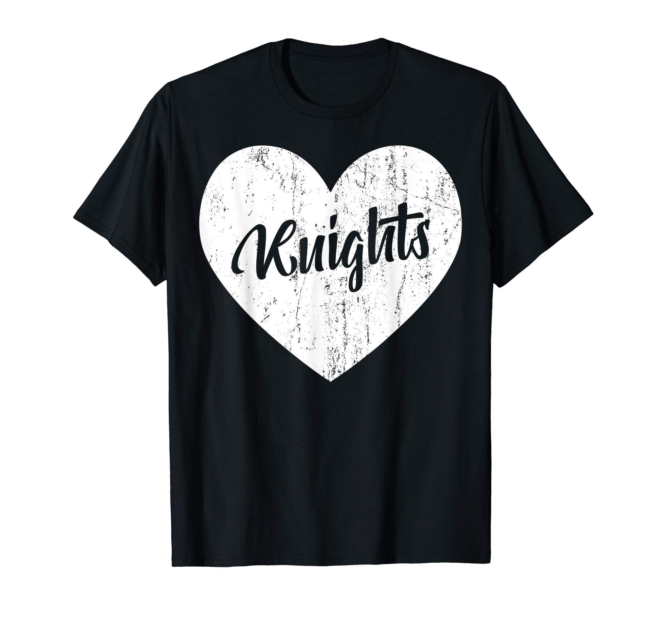 School Spirit Sports Team Apparel & TeesKnights School Sports Fan Team Spirit Mascot Heart Gift T-ShirtOEKO-TEX STANDARD 100