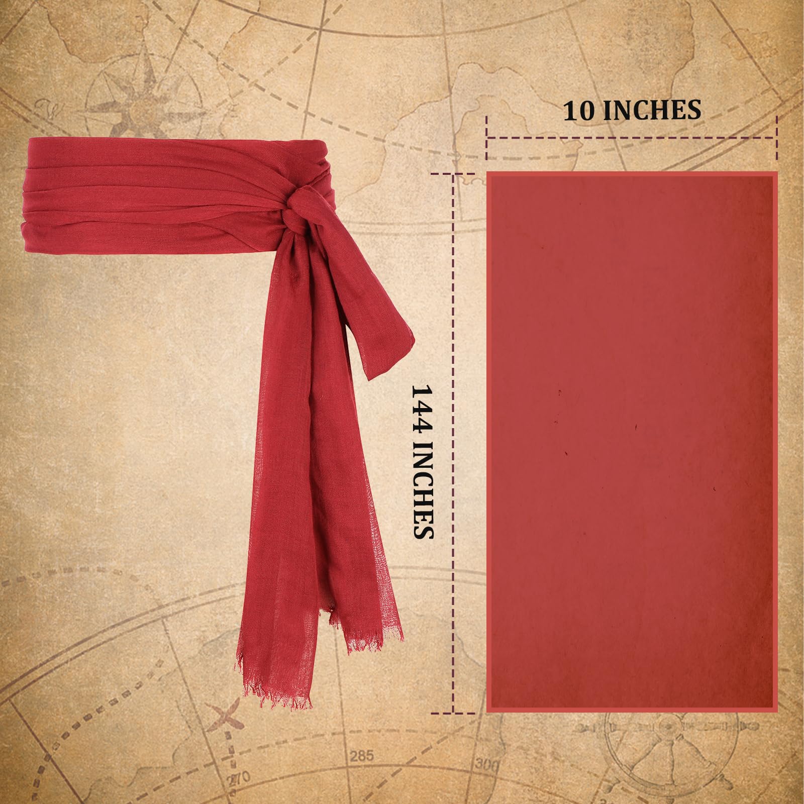 Costume da pirata, accessorio per Halloween, sciarpa, cappello, cintura in vita, bandana per donne e uomini, cosplay rinascimentale