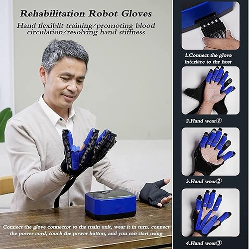 Miniatura 6 de Guantes de robot de entrenamiento de rehabilitación de dedos, equipo de terapia de mano de hemiplejia, ejercitadores de mano, alivia eficazmente la