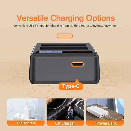 Miniatura 6 de MAIRFOX Paquete de 2 baterías LP-E6 LP-E6N y cargador inteligente para Canon EOS R Ra, 5D Mark IIIIIIV, 5DS5DSR, 6D6D Mark II, 7D7D Mark II, 80D 70D