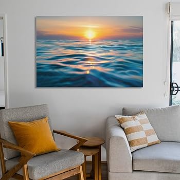 Amazon.co.jp: 絵画 太陽が海を照らしますインテリア 絵画 魅力的な色