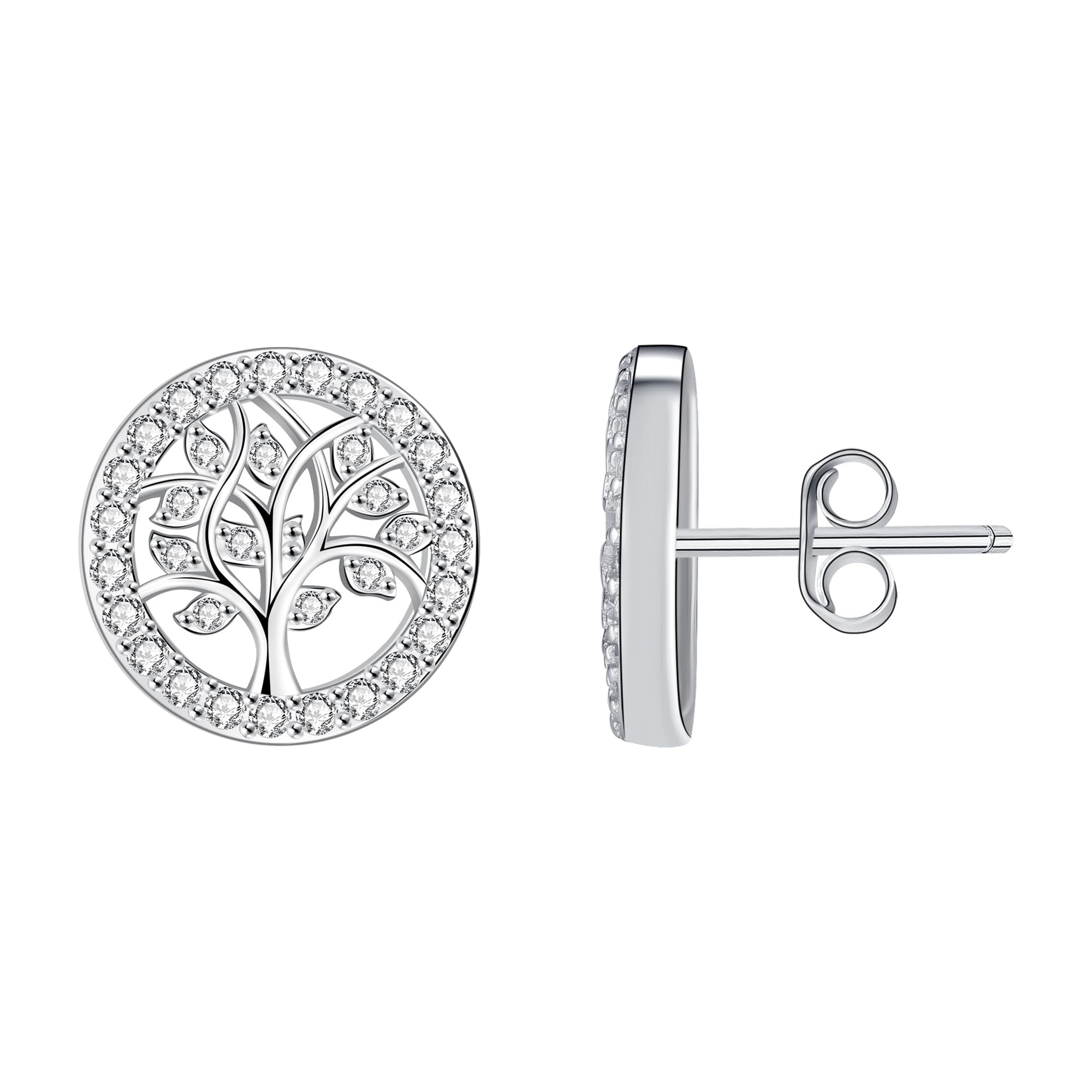 Micory Pendientes Árbol de la Vida para Mujer Plata de Ley 925 Pendientes con Caja de Regalo Joyas Regalo para Esposa Madre Hija