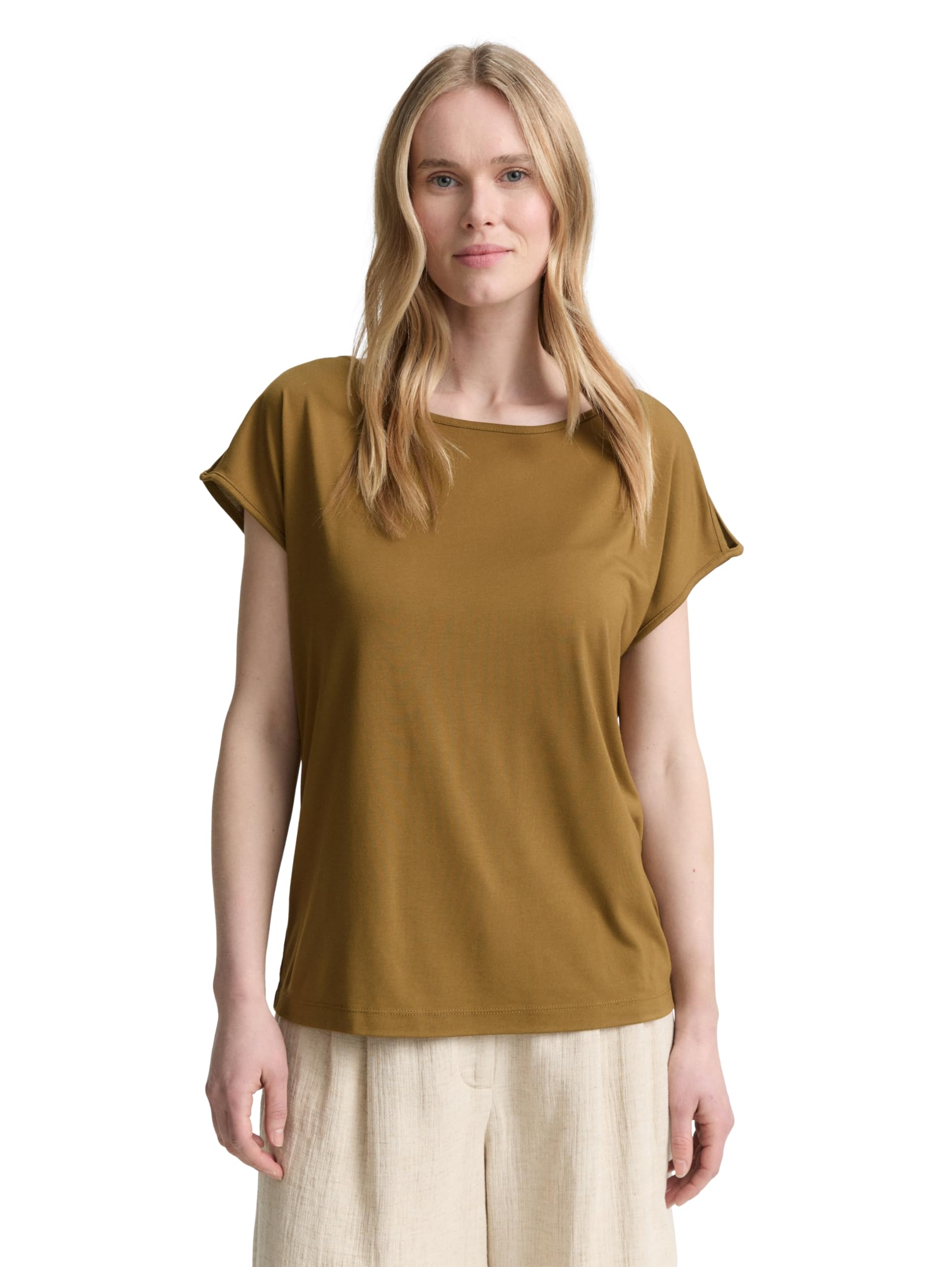 Tom Tailor Women's 15664 - Nutria Olive T-Shirt, Xs