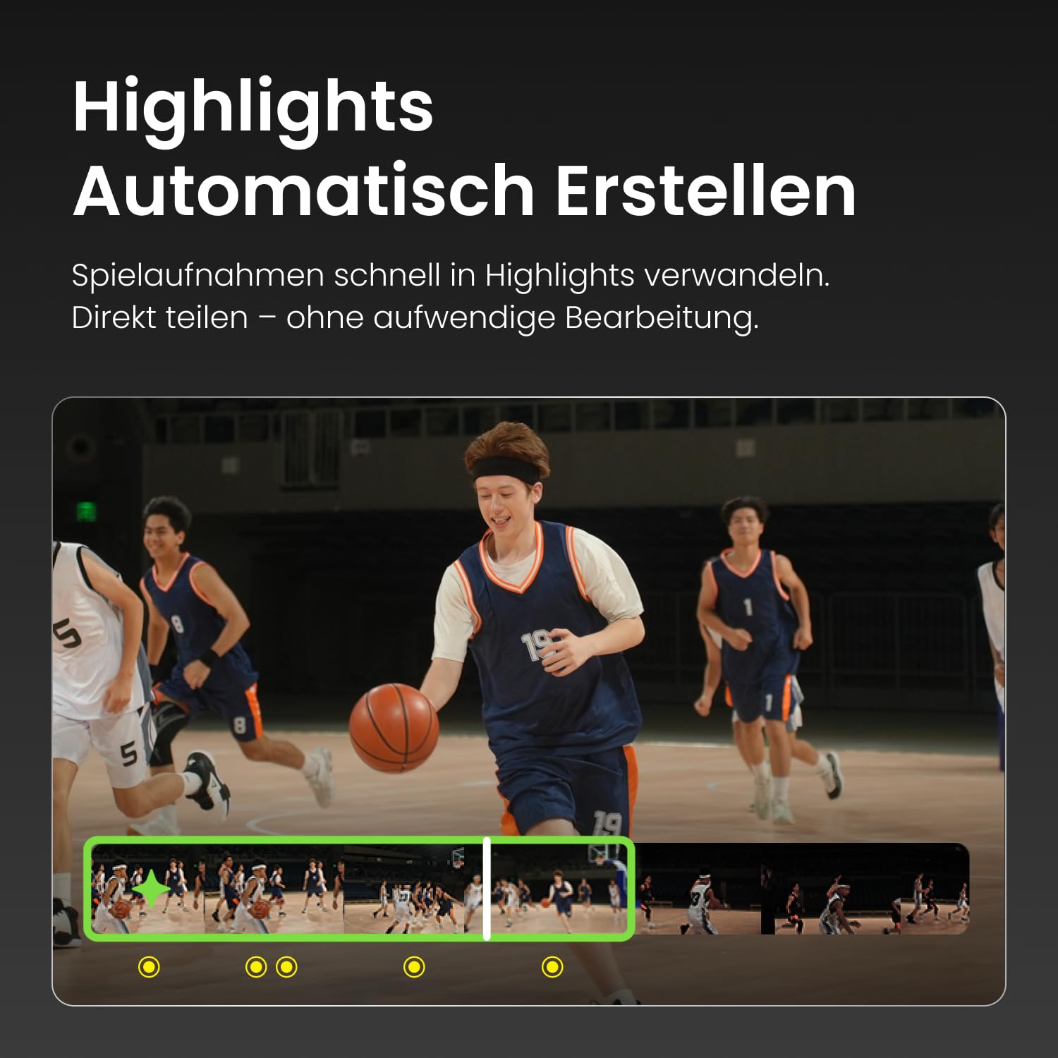 XbotGo Falcon 4K AI Sport Kamera mit Auto Tracking – Fußball & Basketball für Teams, Action Cam mit Livestreaming ohne ABO, Dual-Kamera, bis zu 4,5 Std. Aufnahme, Stabilisierung(Edge Green)