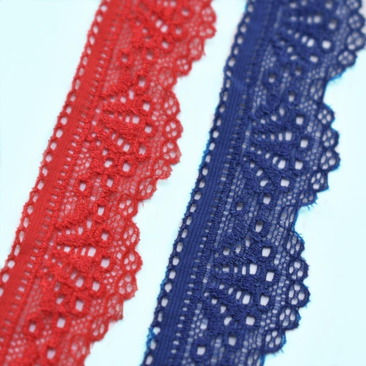 Nastro Di Pizzo Elastico Floreale - 5 Yard X 150mm Largo Per Cucito E Decorazioni