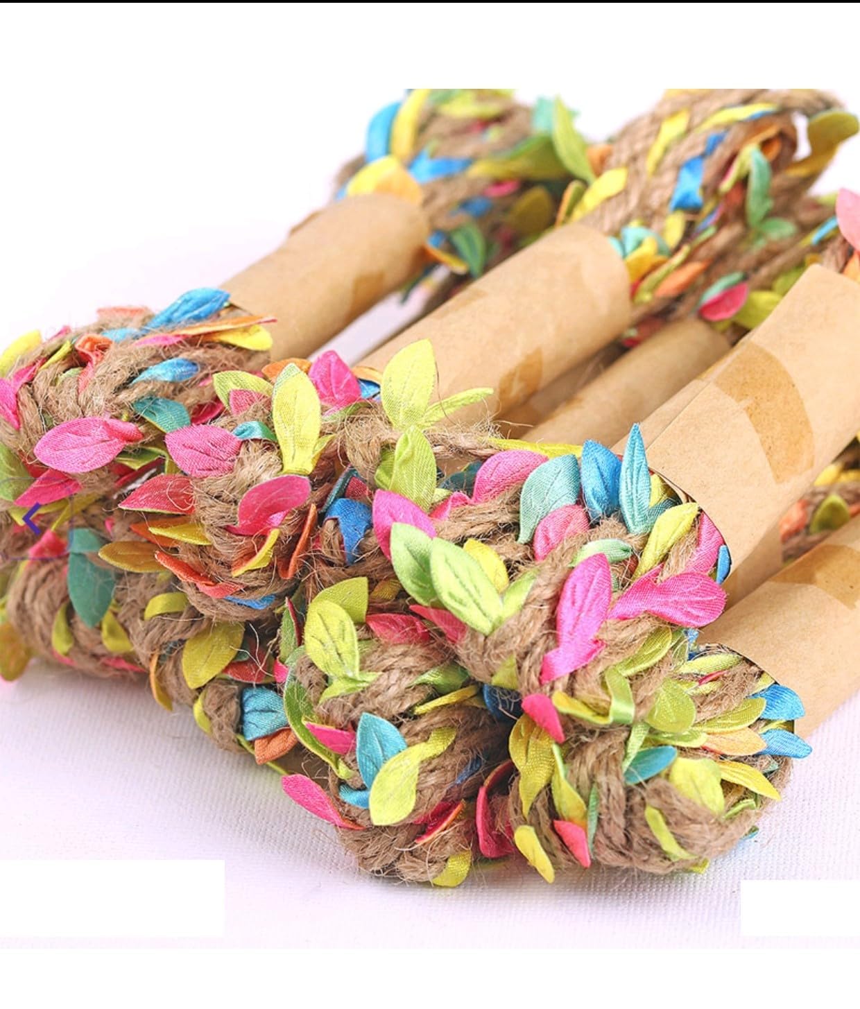 Prescent 3 Meters and 2 pc Natural Twine Colorful Multicolor Leaf Jute Hemp String Hanging Gardening Decoration Arts and Crafts (Pack of 2 Rolls, 3 Meters Each)-image-26