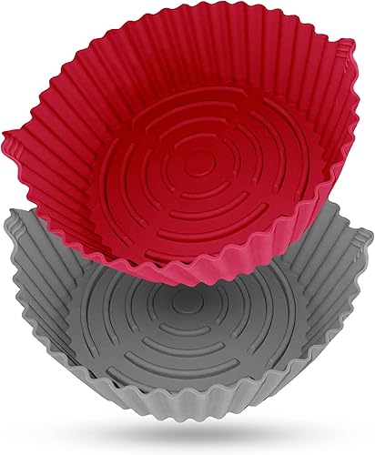 Paquete de 2 forros de silicona para freidora de aire, accesorios para freidora de aire, repuesto para papel pergamino inflamable de 5 cuartos de