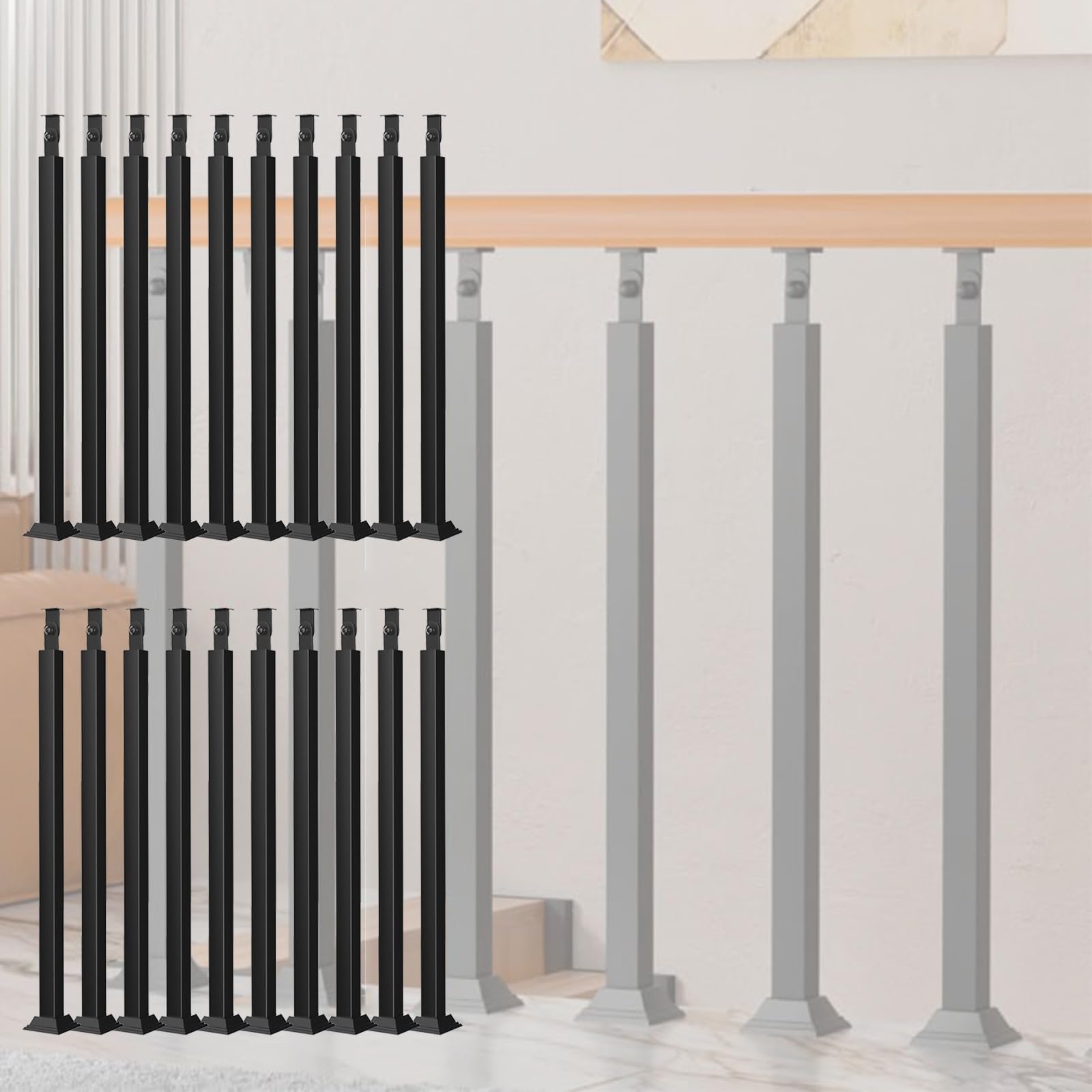Balustres d'escalier en fer forgé noir 61 cm pour aménagement design de véranda et pergola