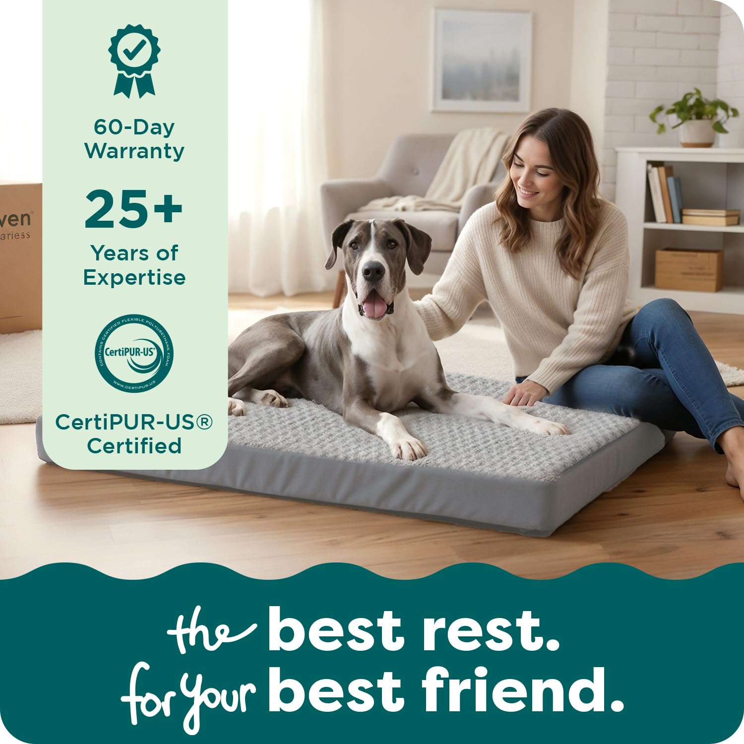 Furhaven XXL Orthopedic Dog Bed Ultra Plush Faux Fur & Suede Mattress w/Removable Washable Cover - Gray, Jumbo Plus (XX-Large)