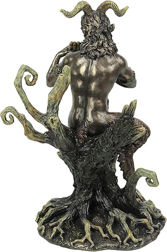 Miniatura 3 de Veronese Design 9 1/2 pulgadas de la cacerola que juega la flauta de resina fundida en frío Estatua de acabado de bronce