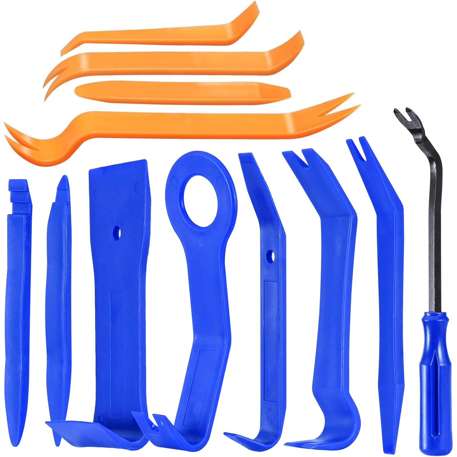 Set 12 Pezzi Strumenti Smontaggio Auto, Leve Interni Auto, Trim Removal Tool, Kit Rimozione Modanature e Pannelli per Cruscotto, Radio e Riparazione Auto