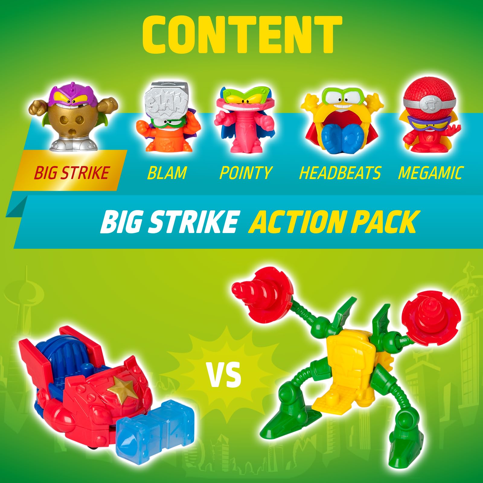 SUPERTHINGS KAZOOM Power Mission - Action Pack. Contiene 5 SuperThings (include 1 SuperLeader Dorato), 1 Exoskeleton, 1 Slider. Confezione 3 da 4