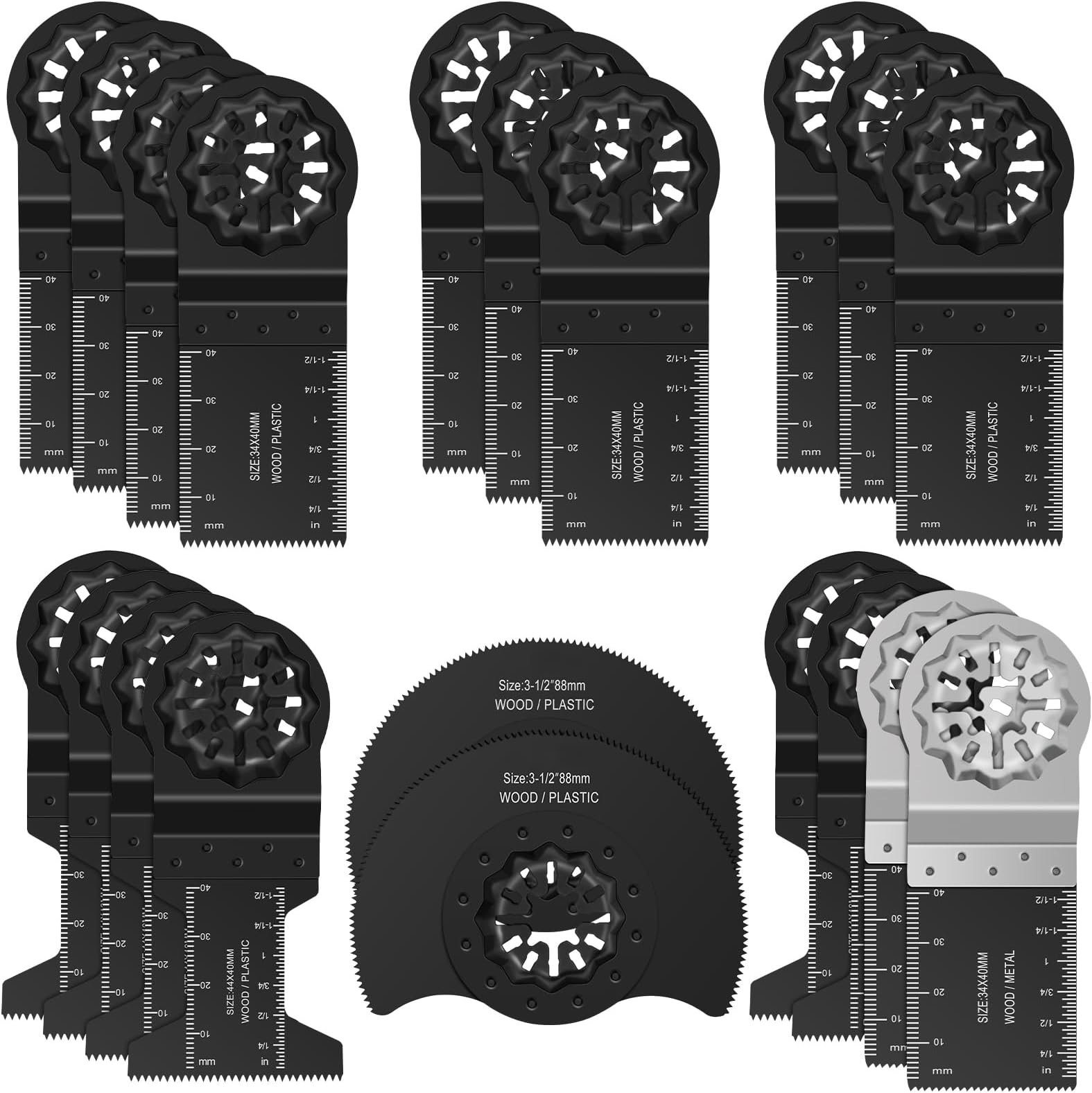 20pcs Multitool Blade Kits Cutting Oscillating Tool Accessories Universal Multi Tools Blade Quick Release Tool Kits,Oscillating Saw Blades Set,for Wood
