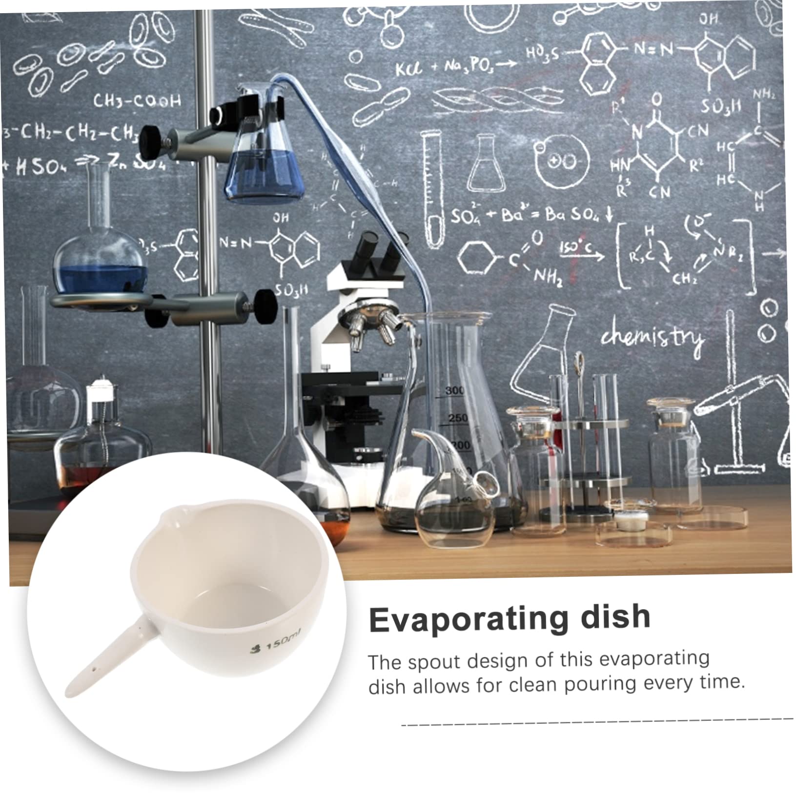 CIYODO 2 Pcs Evaporating Container Handle Evaporating Dish Heat-Resistant Bowl for Home Wide Surface