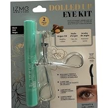 IZME New York Eye Makeup Kit with Eyelash Curler, Mascara Set with Argan Oil, Lash Curler Makeup Gift Set for Women Dolled Up
