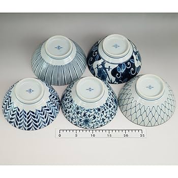 Amazon.co.jp: 西海陶器 反丼 藍 絵変り 化粧箱入 日本製 直径18