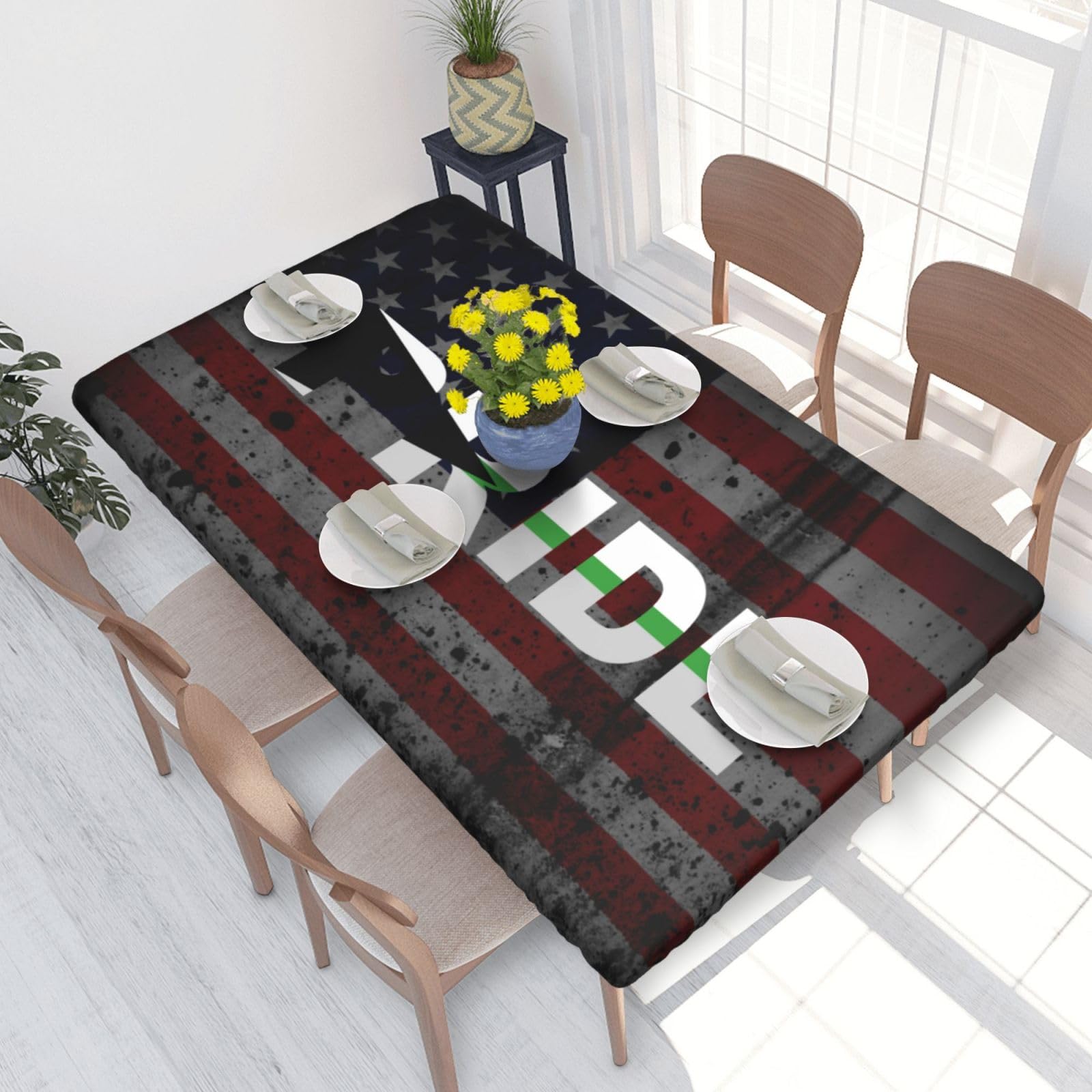 Demiromantic Pride Flag LGBTQ Premium 4ft Square Elastic Edged Table Cover Easy-Care Oil-Repellent