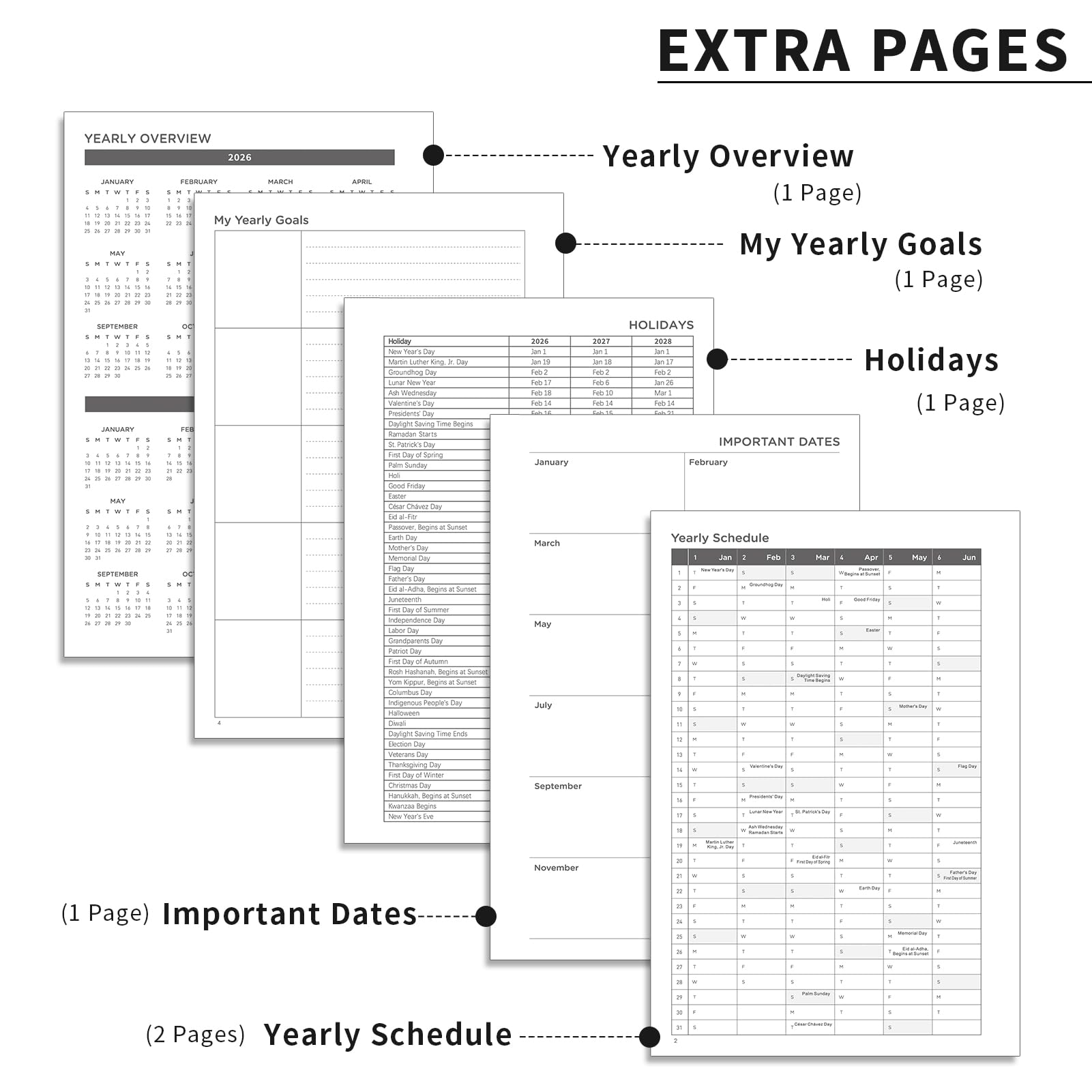 2026 Planner Hardcover - Weekly & Monthly Calendar With Tabs, Sage Green 6x8.38 Inches