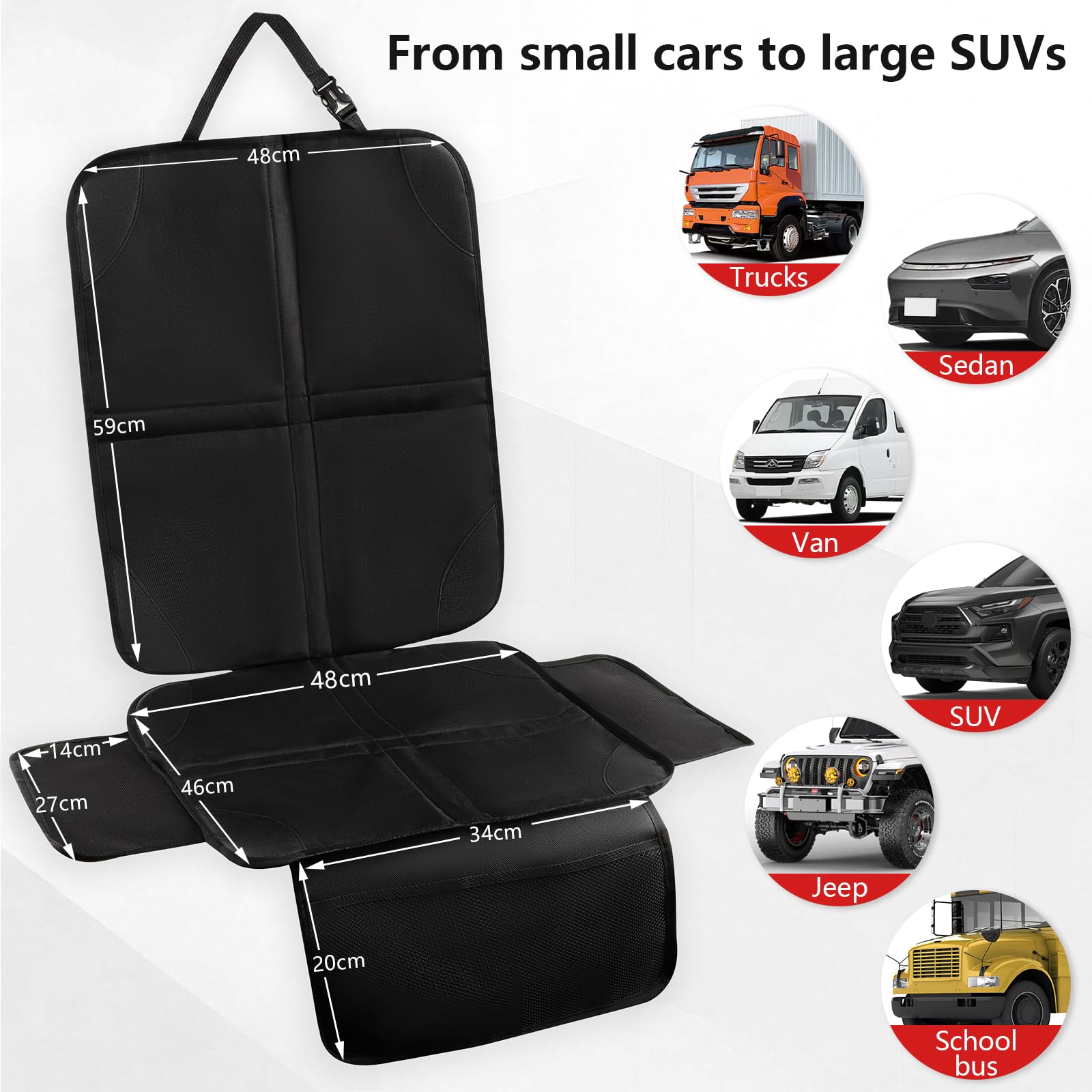 Romon Protezione Sedile Auto, 2 Pezzi Protezioni Per Seggiolino Copri Protettori Sediles Coprisedile Car Impermeabile in Tessuto per Bambini Cane con 2 Tasche Portaoggetti Universale per Suv Berlina