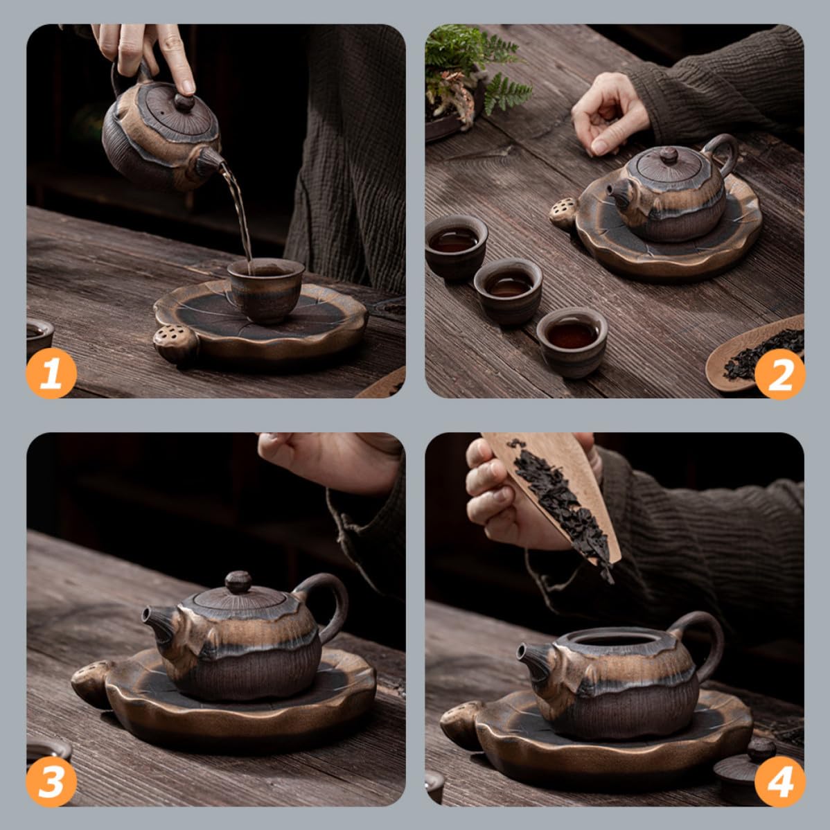 Tetera Filtro y Fácil Limpieza Estilo Japonés de Cerámica de 270ml para Preparar Té en Casa u Oficina