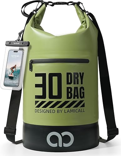Lamicall Dry Bag - Mochila impermeable - duradera y flotante 5L10L20L30L40L Bolsa grande a prueba de agua con funda impermeable para teléfono para