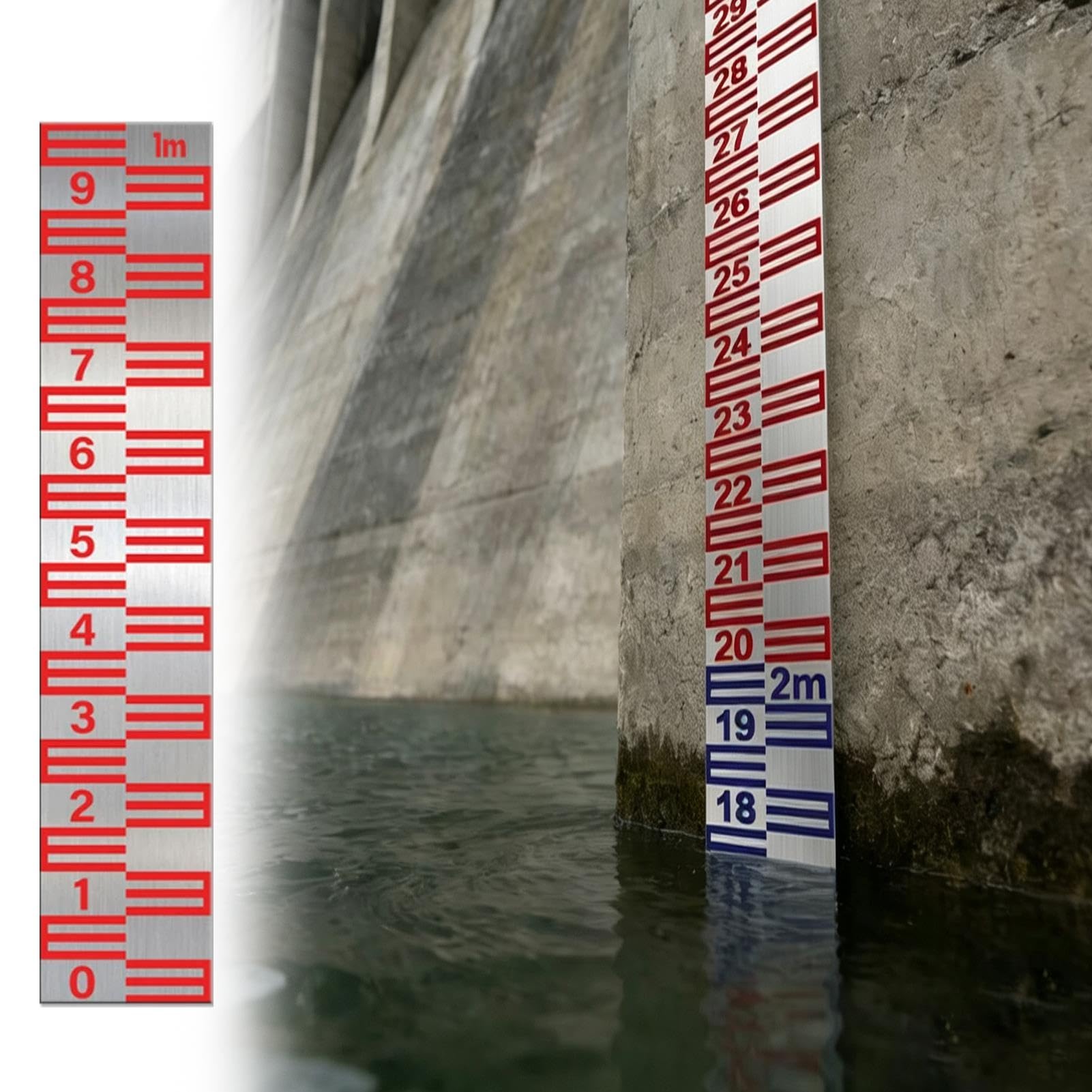 Mesureur de Niveau D’Eau Échelle Limnimétrique 8 cm Large Rivière