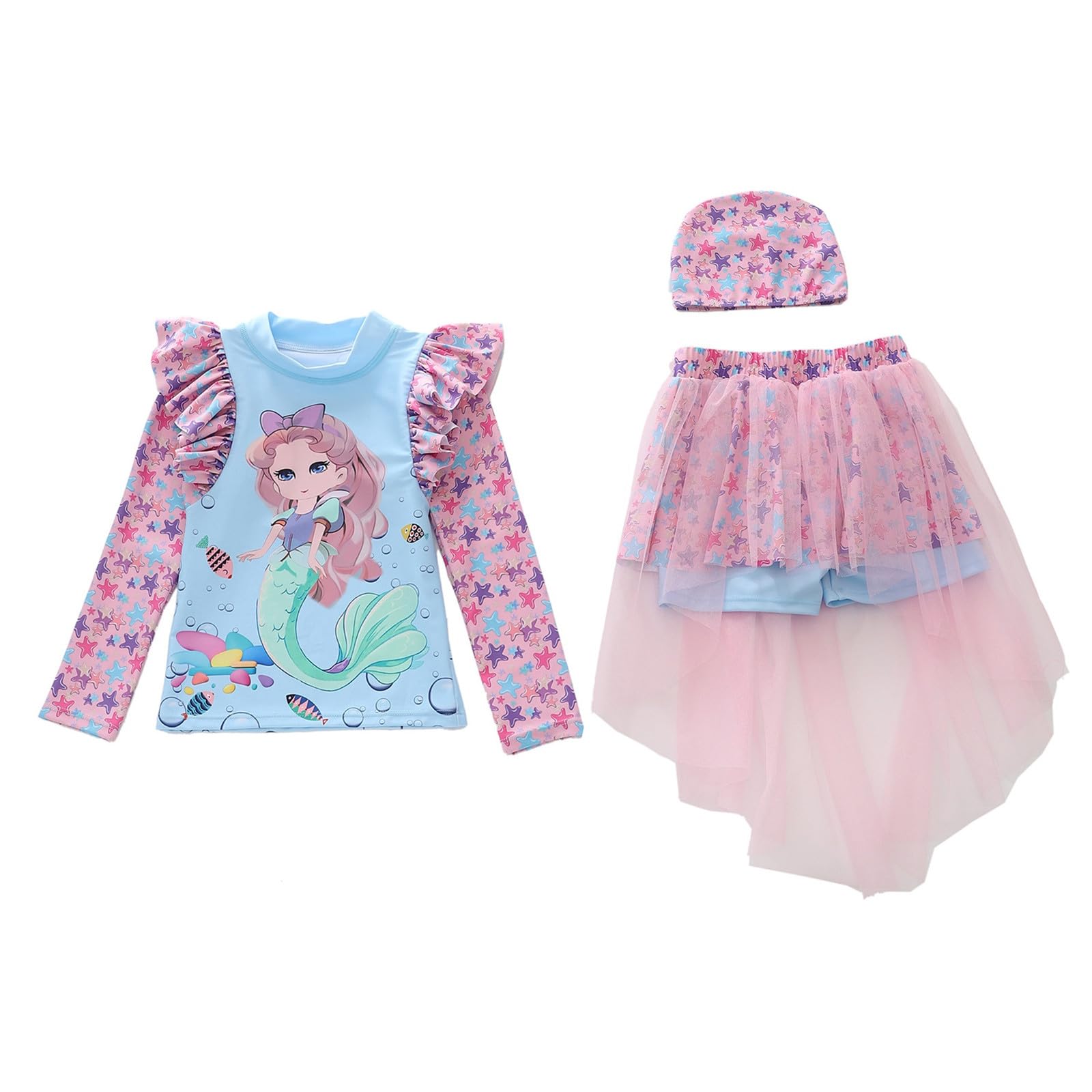 Bañador de dos piezas para niñas con falda colorida, bonito tankini para bebés, niños pequeños y adolescentes