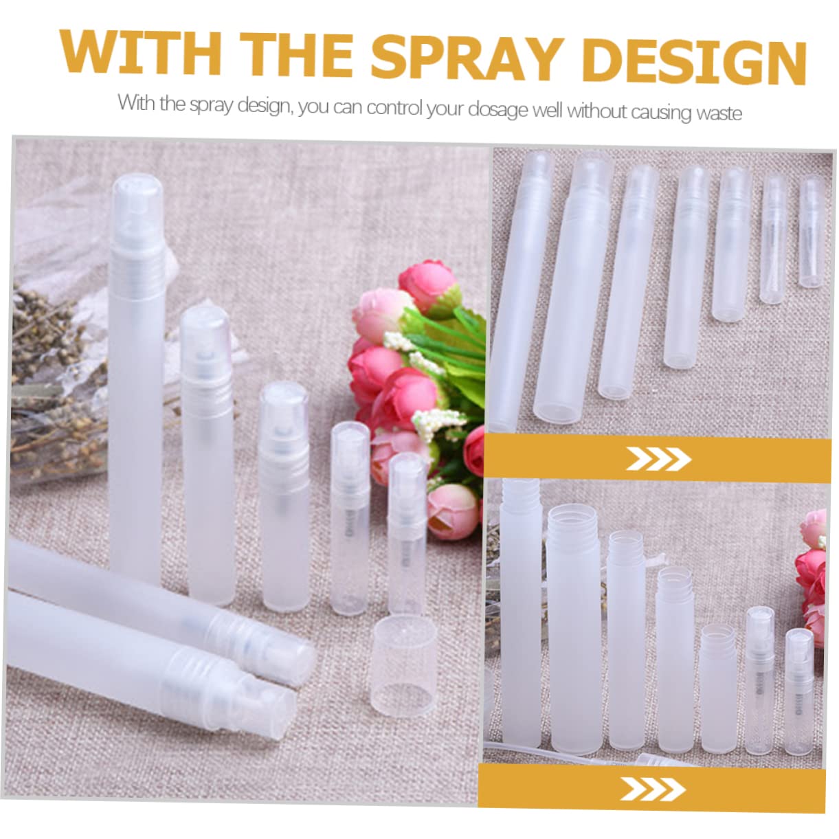 Healeved 48piezas Botellas De Perfume Mini Recargables Spray Transparente para Viaje Contenedores De Cosméticos Portátiles Sin Fugas