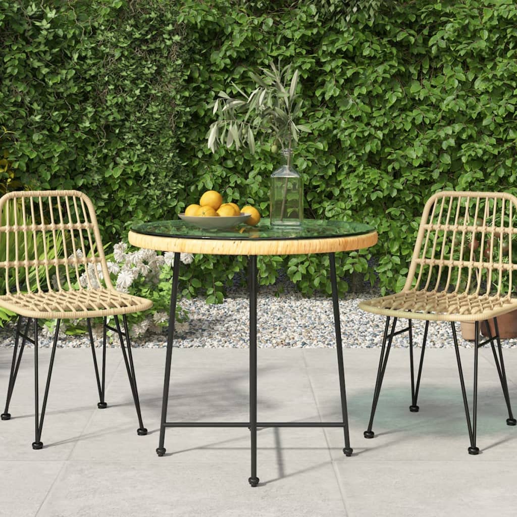 Tavolo da Giardino Ø80 cm, Tavolo da Bistrò in Vetro Temperato | Ideale per arredare il balcone o il terrazzo, questo tavolino rotondo offre stabilità e stile per i momenti all'aperto.