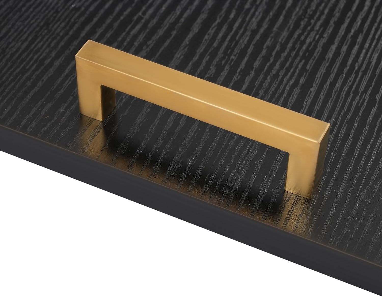Noodle Board Stove Cover, Acacia Wood Stove Top Covers Board with Gold Handles, Stove Top Covers for Gas Burners, Extra Thick Wood Stove Top Cover Board for Kitchen Counter Space, Black
