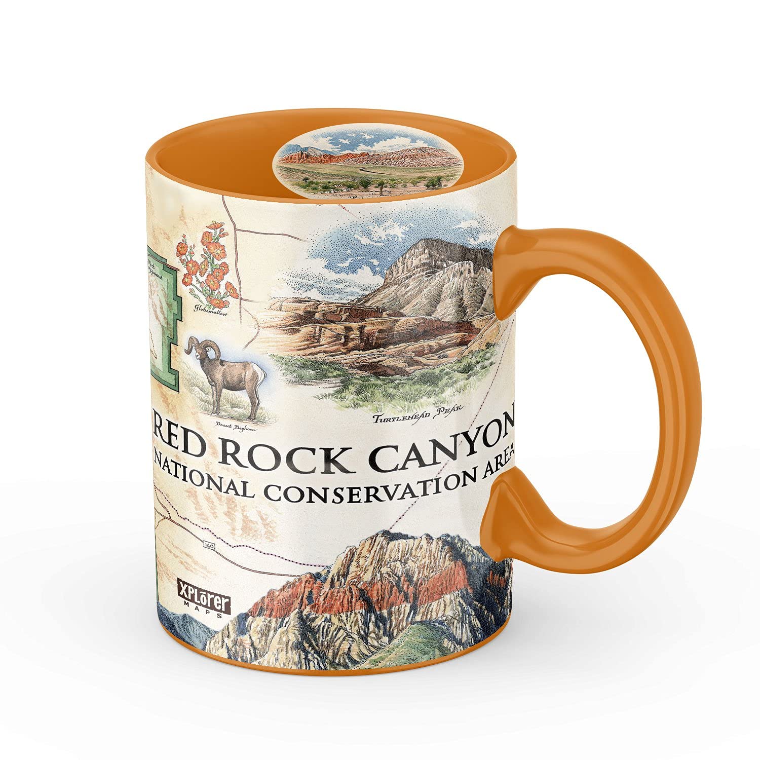 Red Rock Canyon National Conservation Area Map Ceramic Mug (16oz) – BPA-Free Coffee Cup for Hot & Cold Drinks – Perfect for Office, Home, or Gift