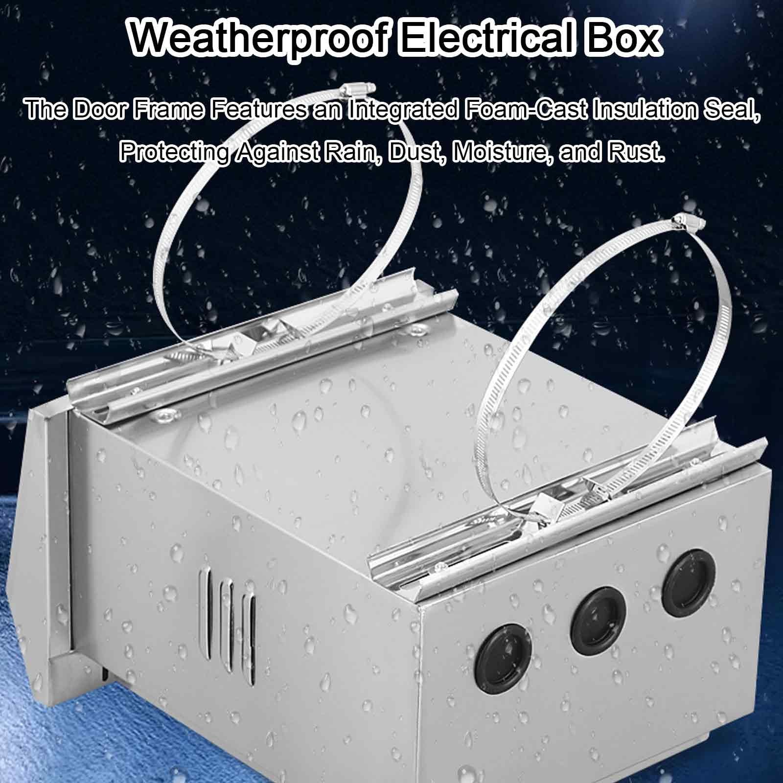304 Edelstahl Verteilerkasten, Abzweigdose Wasserdicht und Staubdicht IP67, Doppelschrägkonstruktion mit Montageplatte für Stromprojekte(25x30x15cm/10x12x6in)