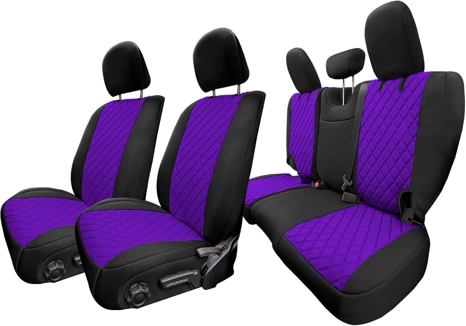 WYLF Neoprene Waterproof Custom Fit PURPLE Seat Covers for Jeep Wrangler JL 4 Door for Years for 2018-2023 Full Set Automotive Seat Covers Neoprene and Neosupreme Water Resistant Car Seat Cover